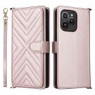 For Fossibot S1 5G Multifunctional 6-Card Slots Leather Phone Case with Wrist Strap(Pink) - 1