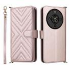 For Fossibot S3 Pro Multifunctional 6-Card Slots Leather Phone Case with Wrist Strap(Pink) - 1
