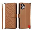 For Nothing CMF Phone 2 Pro Multifunctional 6-Card Slots Leather Phone Case with Wrist Strap(Brown) - 1