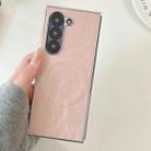 For Samsung Galaxy Z Fold5 Electroplating PC Snow Bark Texture MagSafe Phone Case(Pink) - 2