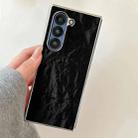 For Samsung Galaxy Z Fold5 Electroplating PC Snow Bark Texture MagSafe Phone Case(Black) - 2