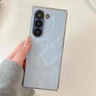 For Samsung Galaxy Z Fold5 Electroplating PC Snow Bark Texture MagSafe Phone Case(Blue) - 2