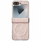 For Samsung Galaxy Z Flip5 Electroplating PC Snow Bark Texture MagSafe Phone Case(Pink) - 1