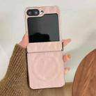 For Samsung Galaxy Z Flip5 Electroplating PC Snow Bark Texture MagSafe Phone Case(Pink) - 2