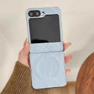 For Samsung Galaxy Z Flip6 Electroplating PC Snow Bark Texture MagSafe Phone Case(Blue) - 2
