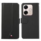 For Redmi 13X ABEEL Delicate Texture Splicing RFID Leather Phone Case(Black) - 1