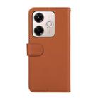 For Redmi 13X ABEEL Delicate Texture Splicing RFID Leather Phone Case(Brown) - 3