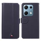 For Redmi Note 14s ABEEL Delicate Texture Splicing RFID Leather Phone Case(Blue) - 1