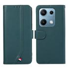 For Redmi Note 14s ABEEL Delicate Texture Splicing RFID Leather Phone Case(Green) - 1