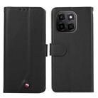 For Honor X6c 4G ABEEL Delicate Texture Splicing RFID Leather Phone Case(Black) - 1