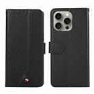 For iPhone 12 Pro ABEEL Delicate Texture Splicing RFID Leather Phone Case(Black) - 1