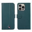 For iPhone 13 Pro Max ABEEL Delicate Texture Splicing RFID Leather Phone Case(Green) - 1