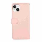 For iPhone 14 Plus ABEEL Delicate Texture Splicing RFID Leather Phone Case(Pink) - 3