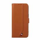 For iPhone 14 Pro ABEEL Delicate Texture Splicing RFID Leather Phone Case(Brown) - 2