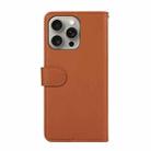 For iPhone 14 Pro ABEEL Delicate Texture Splicing RFID Leather Phone Case(Brown) - 3