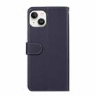 For iPhone 14 ABEEL Delicate Texture Splicing RFID Leather Phone Case(Blue) - 3