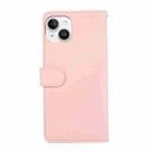 For iPhone 15 ABEEL Delicate Texture Splicing RFID Leather Phone Case(Pink) - 3