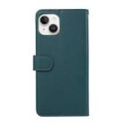 For iPhone 15 Plus ABEEL Delicate Texture Splicing RFID Leather Phone Case(Green) - 3