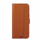 For iPhone 15 Pro Max ABEEL Delicate Texture Splicing RFID Leather Phone Case(Brown) - 2