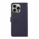 For iPhone 15 Pro ABEEL Delicate Texture Splicing RFID Leather Phone Case(Blue) - 3