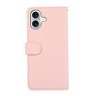 For iPhone 17 ABEEL Delicate Texture Splicing RFID Leather Phone Case(Pink) - 3