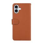 For iPhone 17 ABEEL Delicate Texture Splicing RFID Leather Phone Case(Brown) - 3