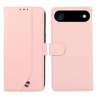 For iPhone 17 Air ABEEL Delicate Texture Splicing RFID Leather Phone Case(Pink) - 1