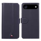 For iPhone 17 Air ABEEL Delicate Texture Splicing RFID Leather Phone Case(Blue) - 1
