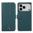 For iPhone 17 Pro ABEEL Delicate Texture Splicing RFID Leather Phone Case(Green) - 1