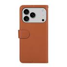 For iPhone 17 Pro Max ABEEL Delicate Texture Splicing RFID Leather Phone Case(Brown) - 3