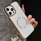 For iPhone 16 Pro Electroplating PC Glitter Grain MagSafe Phone Case(White) - 2