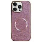 For iPhone 15 Pro Max Electroplating PC Glitter Grain MagSafe Phone Case(Pink) - 1