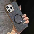 For iPhone 15 Pro Max Electroplating PC Glitter Grain MagSafe Phone Case(Black) - 2