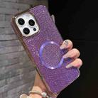 For iPhone 14 Pro Electroplating PC Glitter Grain MagSafe Phone Case(Purple) - 2