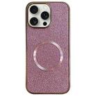 For iPhone 14 Pro Electroplating PC Glitter Grain MagSafe Phone Case(Pink) - 1