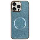 For iPhone 14 Pro Max Electroplating PC Glitter Grain MagSafe Phone Case(Blue) - 1