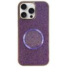 For iPhone 13 Pro Electroplating PC Glitter Grain MagSafe Phone Case(Purple) - 1