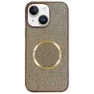 For iPhone 13 Electroplating PC Glitter Grain MagSafe Phone Case(Gold) - 1