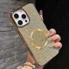 For iPhone 13 Electroplating PC Glitter Grain MagSafe Phone Case(Gold) - 2
