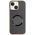 For iPhone 13 Electroplating PC Glitter Grain MagSafe Phone Case(Black) - 1
