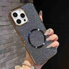 For iPhone 12 Pro Electroplating PC Glitter Grain MagSafe Phone Case(Black) - 2