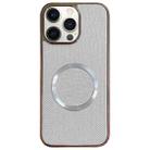 For iPhone 12 Pro Electroplating PC Glitter Grain MagSafe Phone Case(White) - 1