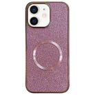 For iPhone 12 Electroplating PC Glitter Grain MagSafe Phone Case(Pink) - 1