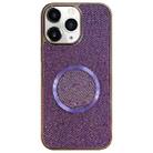 For iPhone 11 Pro Max Electroplating PC Glitter Grain MagSafe Phone Case(Purple) - 1