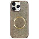For iPhone 11 Pro Max Electroplating PC Glitter Grain MagSafe Phone Case(Gold) - 1