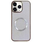 For iPhone 11 Pro Max Electroplating PC Glitter Grain MagSafe Phone Case(White) - 1