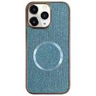 For iPhone 11 Pro Max Electroplating PC Glitter Grain MagSafe Phone Case(Blue) - 1