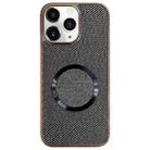 For iPhone 11 Pro Electroplating PC Glitter Grain MagSafe Phone Case(Black) - 1
