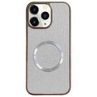 For iPhone 11 Pro Electroplating PC Glitter Grain MagSafe Phone Case(White) - 1