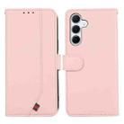 For Samsung Galaxy A17 5G ABEEL Delicate Texture Splicing RFID Leather Phone Case(Pink) - 1